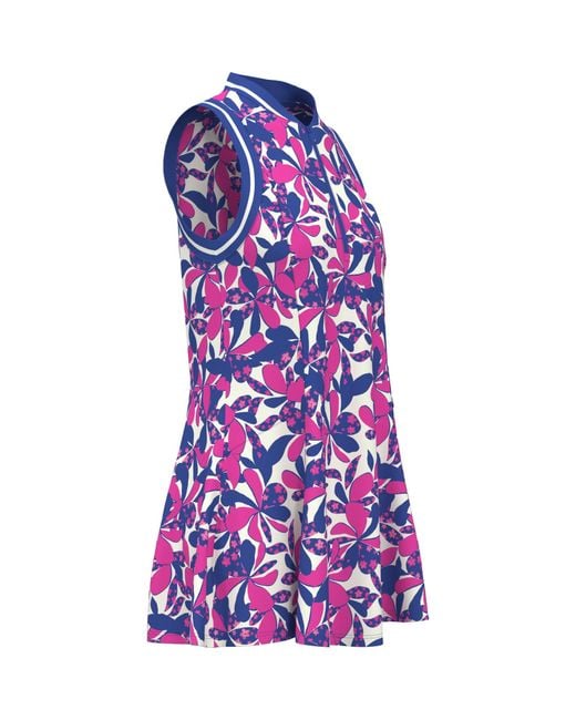 Original Penguin Blue Women's Floral Print Golf Dress In Cheeky Pink for men