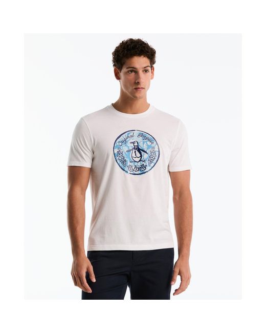 Original Penguin Stamp Logo Graphic T-shirt In Bright White for men