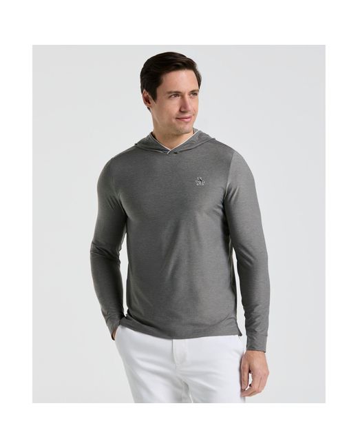 Original Penguin Gray Earl Performance Golf Hoodie In Quiet Grey Heather for men