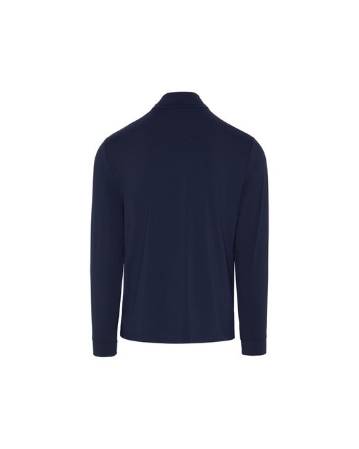 Original Penguin Blue Technical Earl 1/4 Zip Long Sleeve Golf Sweater In Black Iris for men
