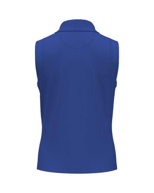 Original Penguin Women's 1/4 Zip Mesh Block Sleeveless Golf Polo Shirt In Nebulas Blue for men
