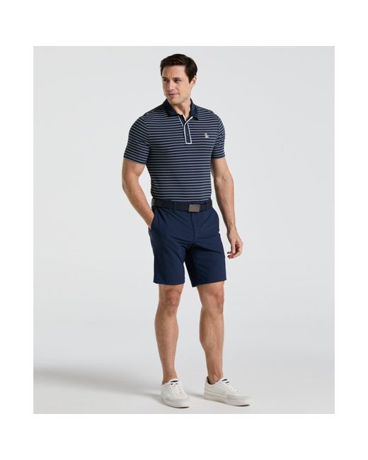 Original Penguin Blue The Heritage Stripe Golf Polo Shirt In Black Iris for men