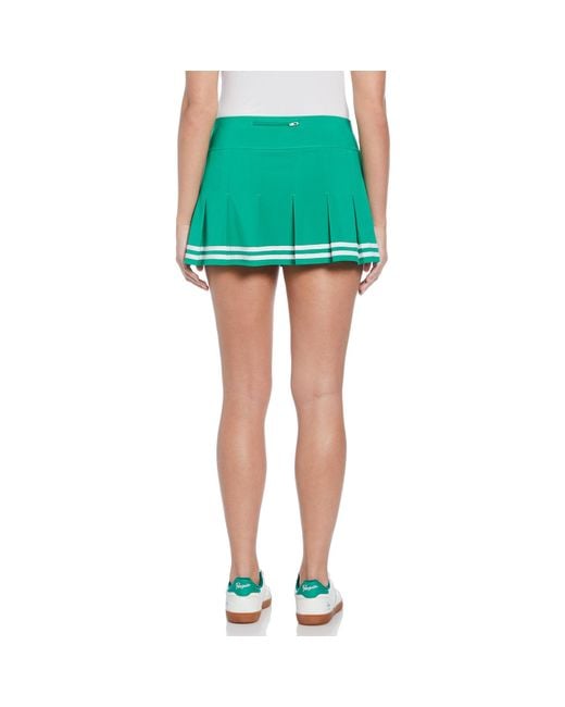 Original Penguin Green Women's 13" Contrast Hem Pleated Tennis Skort In Jelly Bean for men