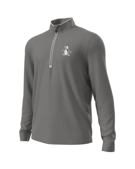 Original Penguin 1/4 Zip Technical Earl Golf Sweatshirt In Quiet Gray Heather for men
