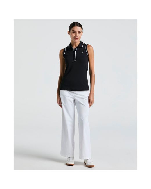 Original Penguin Blue Women's Relaxed Golf Trousers With Elastic Waistband In Bright White for men