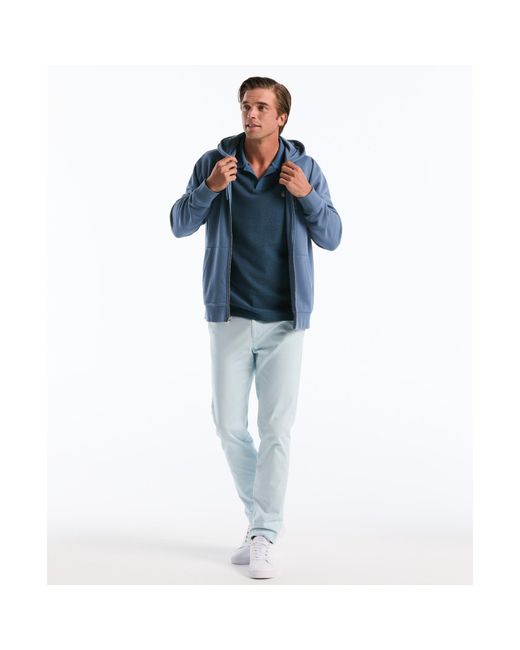 Original Penguin Honeycomb Textured Johnny Collar Polo Shirt In Copen Blue for men