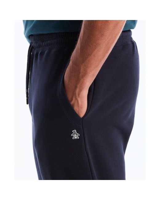Original Penguin Blue Sticker Pete Fleece Joggers In Dark Sapphire for men