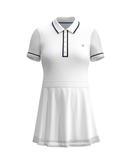 Original Penguin Women's Veronica Short Sleeve Dress In Bright White