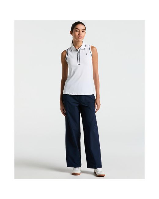 Original Penguin Blue Women's Relaxed Golf Trousers With Elastic Waistband In Black Iris for men