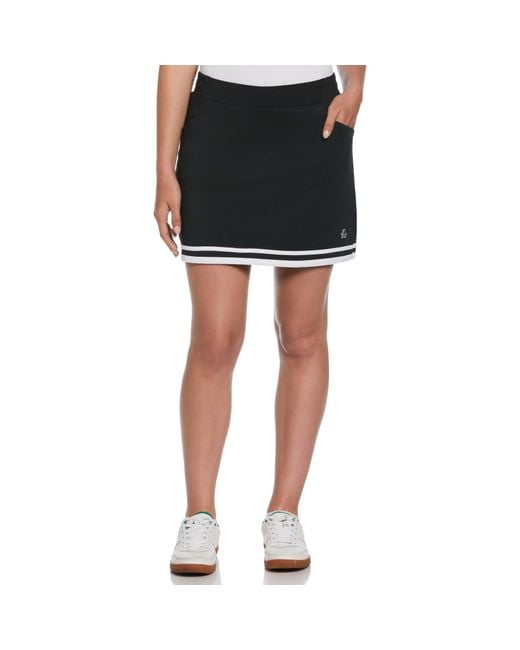 Original Penguin Black Women's Essential Colour Block Golf Skort In Caviar for men