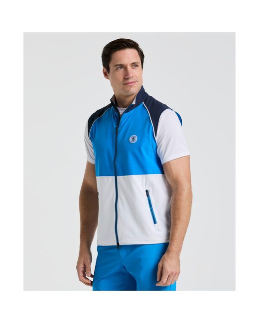 Original Penguin Lightweight Colour Block Golf Gilet In French Blue for men