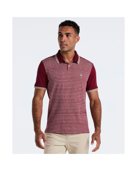 Original Penguin Red Mini Jacquard Polo Shirt In Cabernet for men