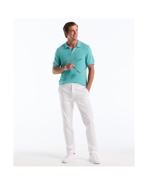 Original Penguin Green Textured Johnny Collar Sweater Polo In Aquarelle for men