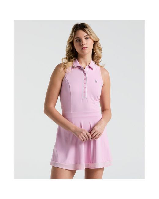 Original Penguin Purple Women's Veronica Sleeveless Dress In Charm Pink