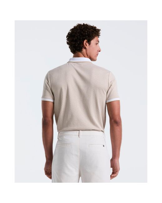 Original Penguin White Allover Mini Jaquard Polo Shirt In Birch for men