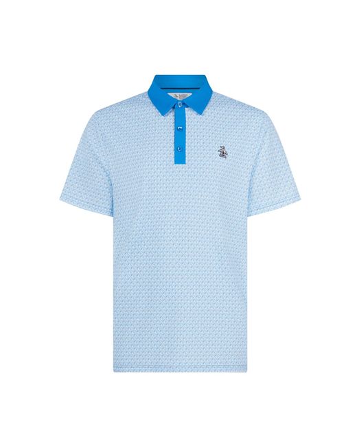 Original Penguin Pete's Tee Time Golf Polo In Malibu Blue for men