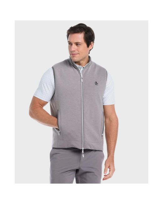 Original Penguin Gray Reversible Insulated Golf Gilet In Quiet Shade for men