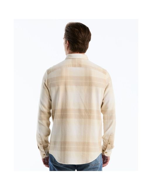 Original Penguin Natural Lightweight Plaid Flannel Shirt In Birch for men