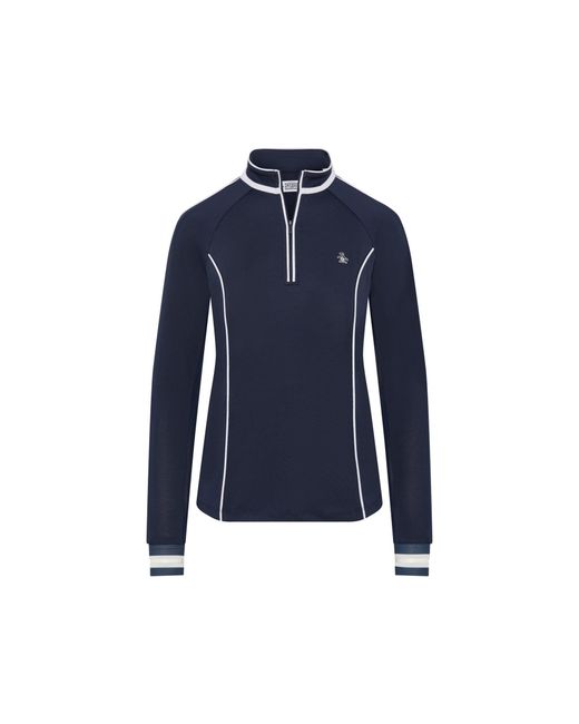 Original Penguin Blue Women's Sun Protection Top In Black Iris for men