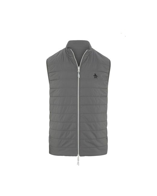 Original Penguin Gray Reversible Insulated Golf Gilet In Quiet Shade for men