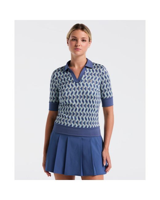 Original Penguin Blue Women's Geometric Golf Polo Shirt In True Navy for men