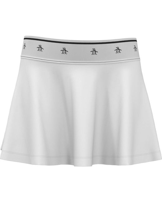 Original Penguin Women's 13" Essential Pete Elastic Waistband Tennis Skort In Bright White