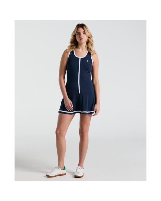 Original Penguin Blue Women's Colour Block Tennis Dress In Black Iris for men