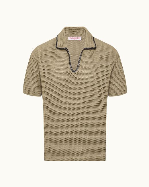 Orlebar Brown Natural Light Polo Shirt 100% Cotton for men