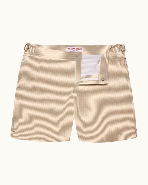 Orlebar Brown Natural Seersucker Stripe Swim Shorts for men