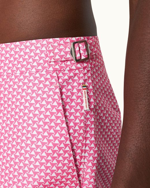 Orlebar Brown Pink Pax Print Mid-length Swim Shorts Woven for men