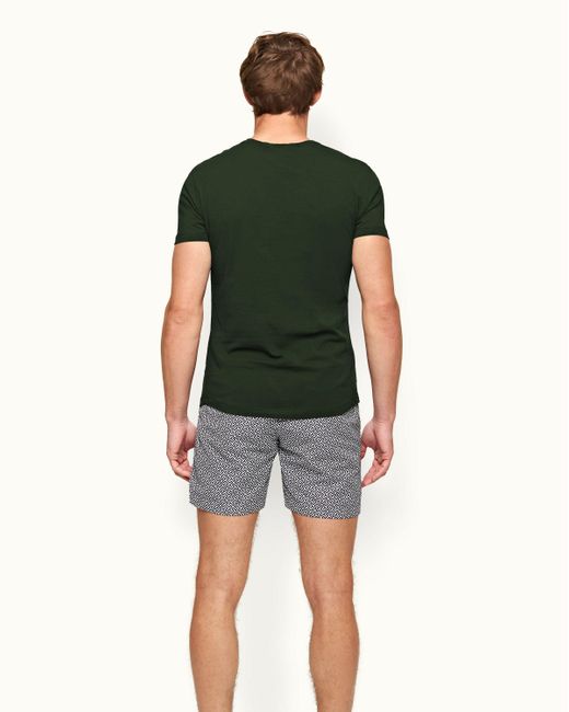 Orlebar Brown Green Tailored Fit Crew Neck Cotton T-shirt for men