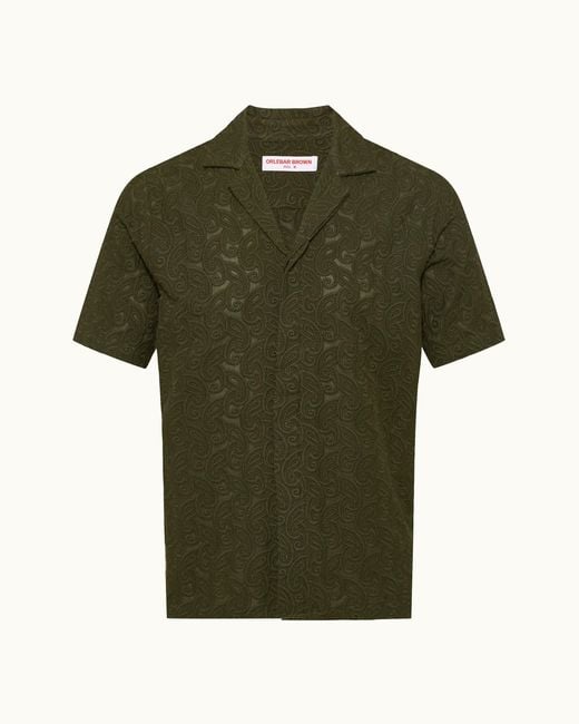 Orlebar Brown Green Relaxed Fit Short Sleeve Shirt for men