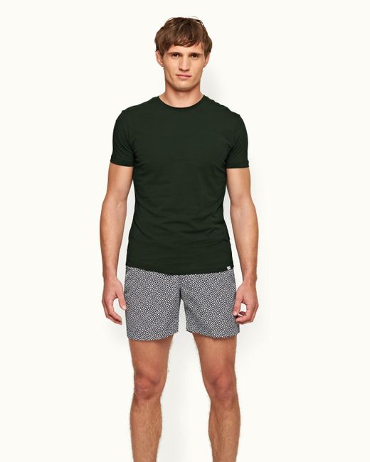 Orlebar Brown Green Tailored Fit Crew Neck Cotton T-shirt for men