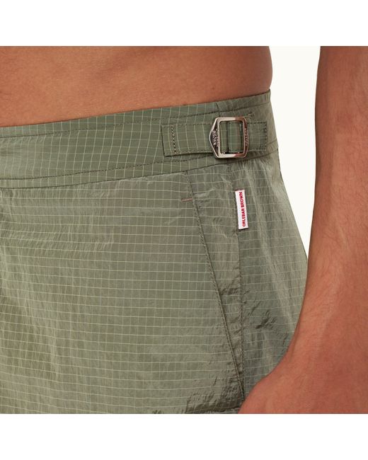 Mens Clothing Beachwear Orlebar Brown Synthetic Bulldog Parachute Green Ripstop Mid-length Swim Shorts for Men 
