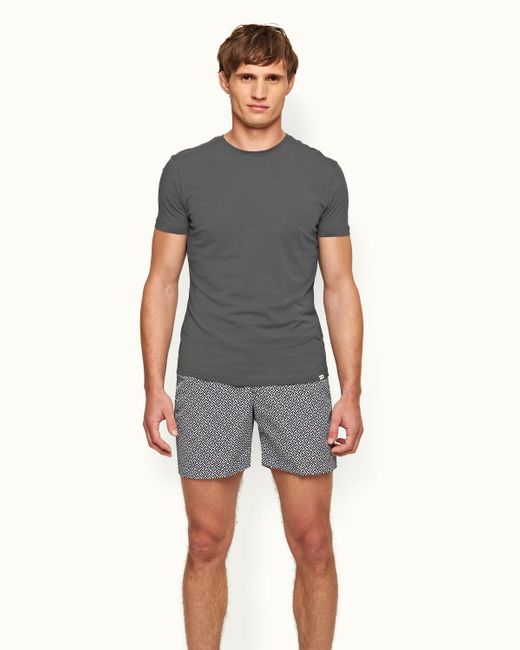 Orlebar Brown Gray Tailored Fit Crew Neck Cotton T-shirt for men