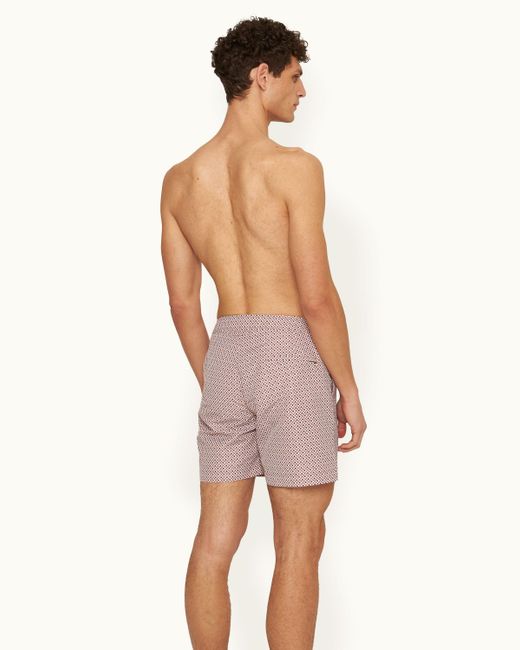 Orlebar Brown Pink Geo Print Mid-length Swim Shorts Woven for men
