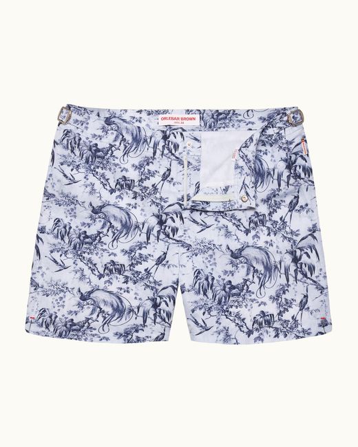 Orlebar Brown Blue Designer Printed Swim Shorts for men