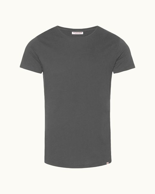 Orlebar Brown Gray Tailored Fit Crew Neck Cotton T-shirt for men