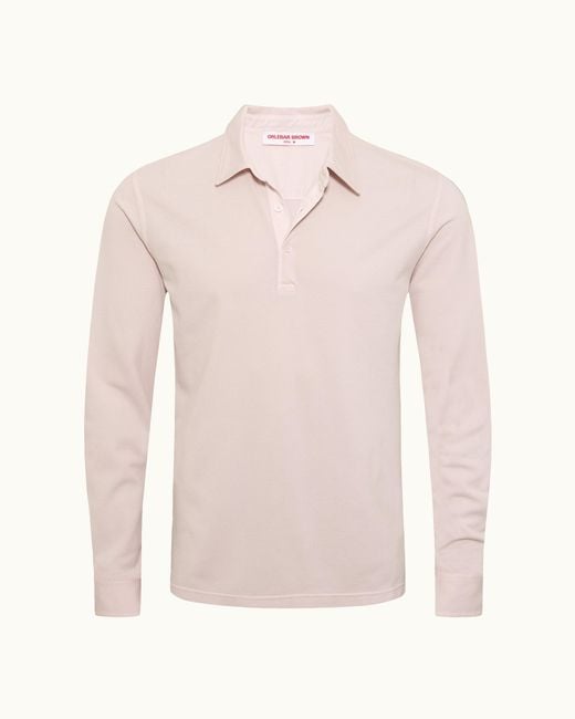 Orlebar Brown Pink Garment Dyed Pique Polo Shirt for men