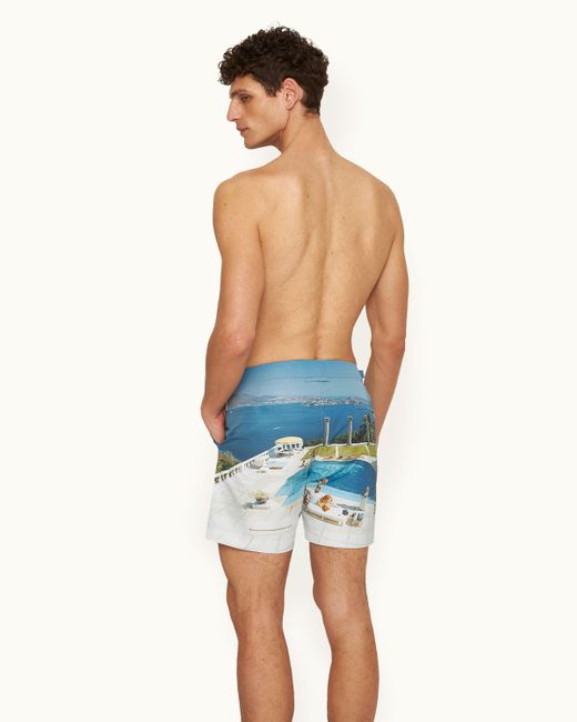 Orlebar Brown Blue Photographic Print Mid-length Swim Shorts Woven for men