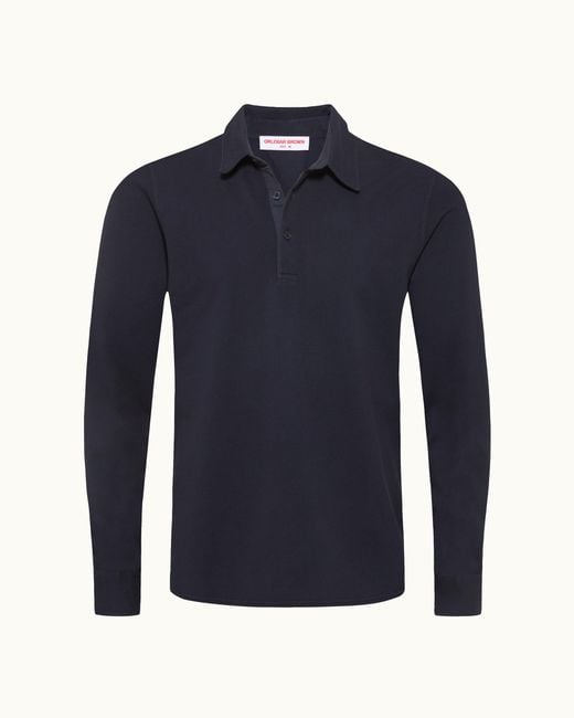 Orlebar Brown Blue Classic Fit Pique Jersey Polo Shirt for men