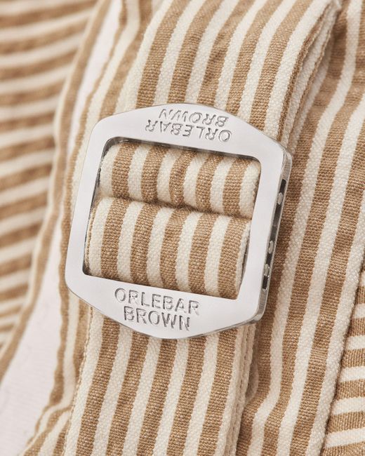 Orlebar Brown Natural Seersucker Stripe Tailored Fit Shorts Woven for men