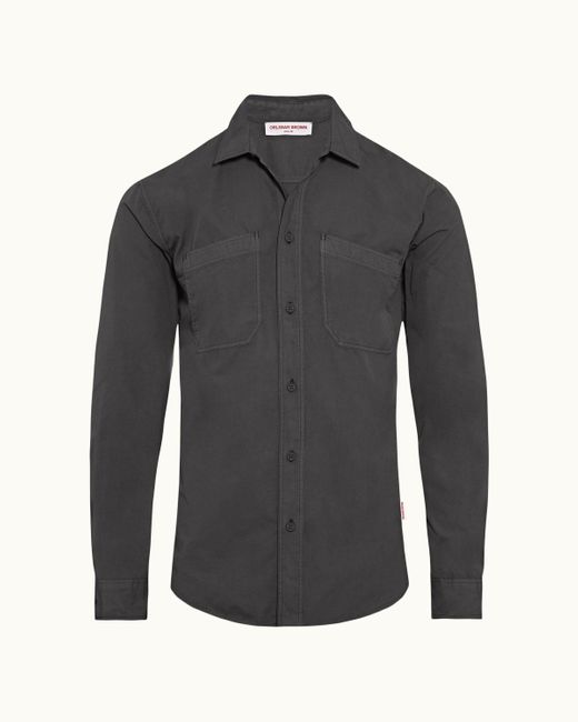 Orlebar Brown Gray Classic Collar Tailored Fit Cotton Shirt Orlebar for men