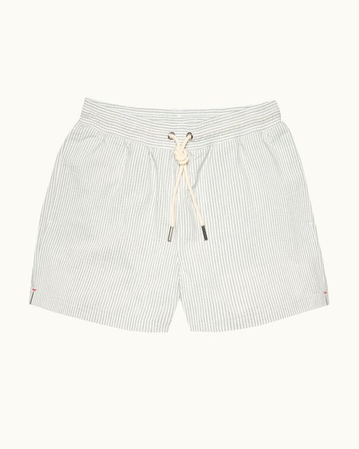 Orlebar Brown White Shorter Length Relaxed Fit Swim Shorts for men