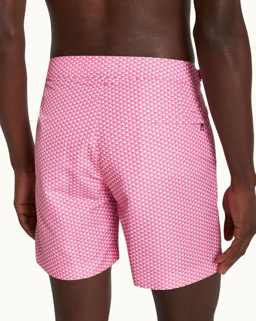 Orlebar Brown Pink Pax Print Mid-length Swim Shorts Woven for men