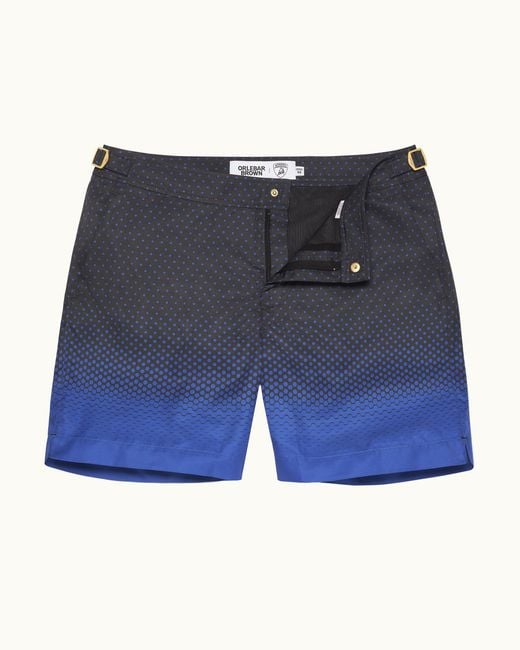 Orlebar Brown Blue Automobili Lamborghini Degrade Hexagon Print Mid-length Swim Shorts for men