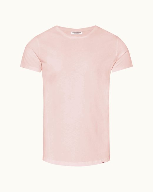 Orlebar Brown Pink Tailored Fit Crew Neck Cotton T-shirt for men