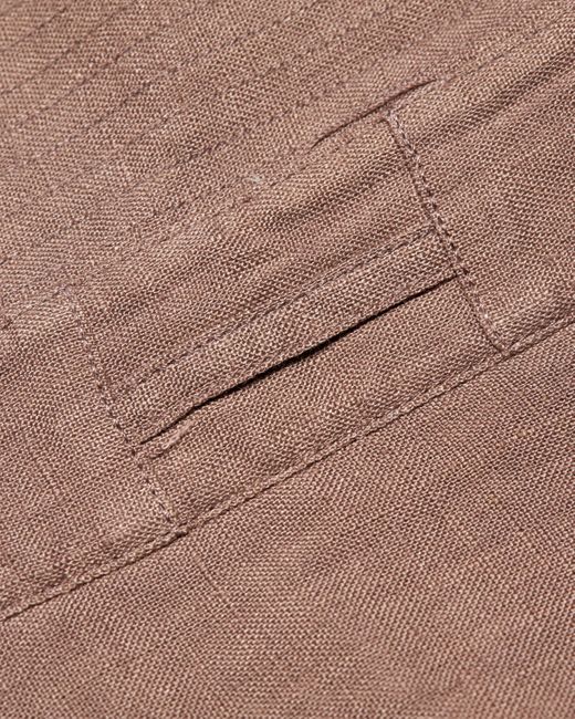 Orlebar Brown Brown Relaxed Fit Luxury Italian Linen Shirt for men