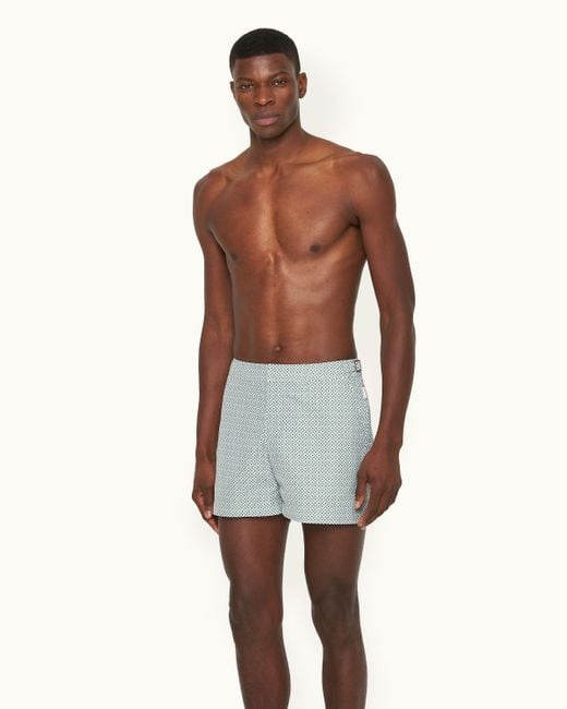 Orlebar Brown Gray Geo Print Shorter-length Swim Shorts Woven for men