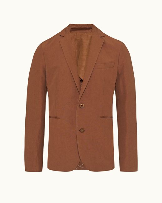 Orlebar Brown Brown Tailored Fit, Italian Made, Two-button Unstructured Blazer for men